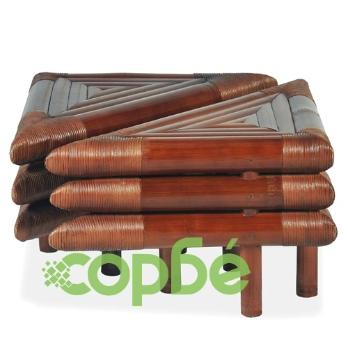 Нощни шкафчета, 2 бр, 60x60x40 см, бамбук, тъмнокафяви ➤ топ цена ➤ sorbe.bg