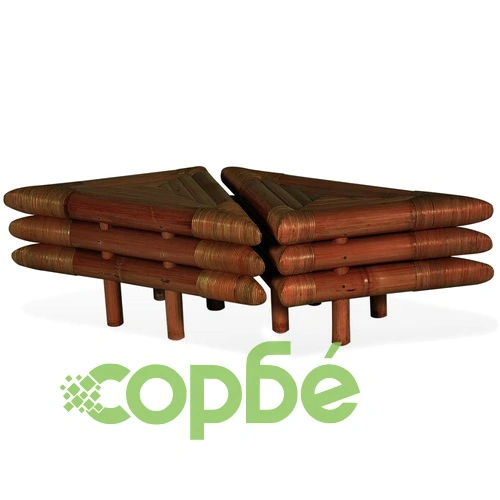 Нощни шкафчета, 2 бр, 60x60x40 см, бамбук, тъмнокафяви ➤ топ цена ➤ sorbe.bg