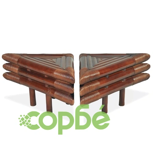 Нощни шкафчета, 2 бр, 60x60x40 см, бамбук, тъмнокафяви ➤ топ цена ➤ sorbe.bg