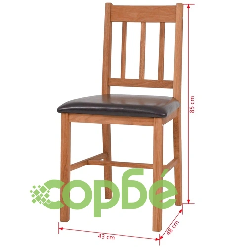 Трапезни столове, 2 бр, дъбова дървесина масив ➤ топ цена ➤ sorbe.bg