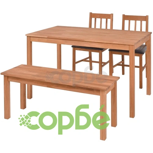 Трапезен комплект, 4 части, дъб масив  ➤ топ цена ➤ sorbe.bg