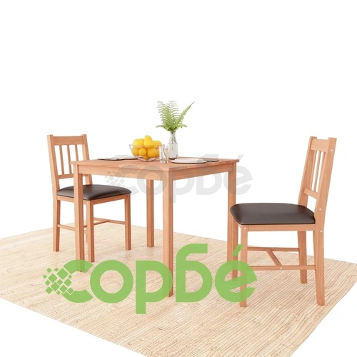 Трапезен комплект, 3 части, дъб масив ➤ топ цена ➤ sorbe.bg