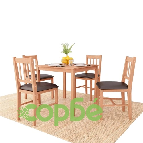 Трапезен комплект, 5 части, дъб масив ➤ топ цена ➤ sorbe.bg