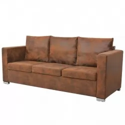 Триместен диван, 191x73x82 см, изкуствен велур