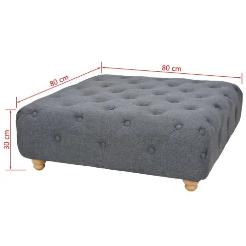 Пуф табуретка, текстил, 80x80x30 см, тъмносива ➤ топ цена ➤ sorbe.bg