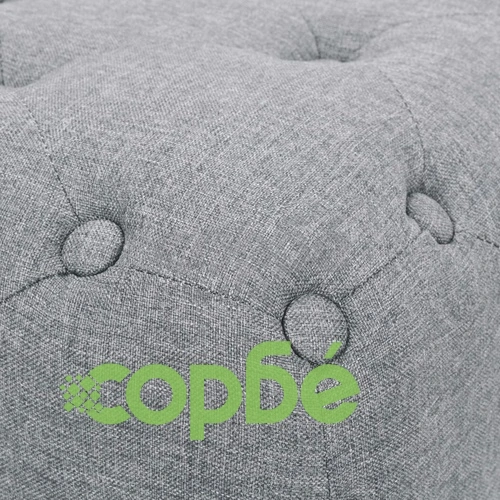 Пуф табуретка, текстил, 80x80x30 см, светлосива ➤ топ цена ➤ sorbe.bg