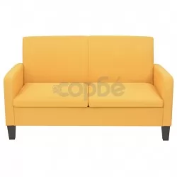 Двуместен диван, 135х65х76 см, жълт