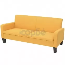 3-местен диван, 180х65х76 см, жълт