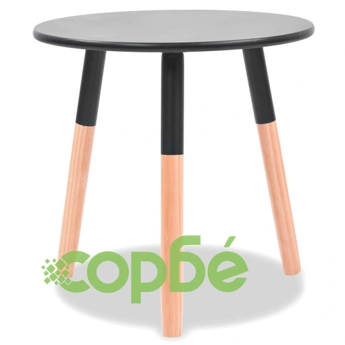 vidaX Комплект от 2 масички, иглолистна дървесина масив, черни ➤ топ цена ➤ sorbe.bg