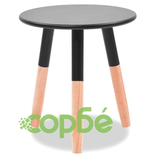 vidaX Комплект от 2 масички, иглолистна дървесина масив, черни ➤ топ цена ➤ sorbe.bg