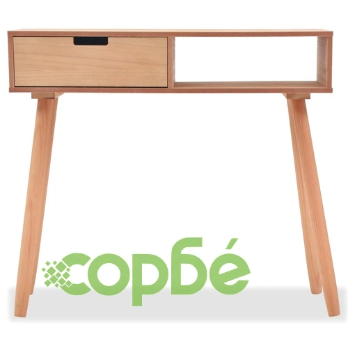 Конзолна маса, иглолистна дървесина масив, 80x30x72 cм, кафява ➤ топ цена ➤ sorbe.bg