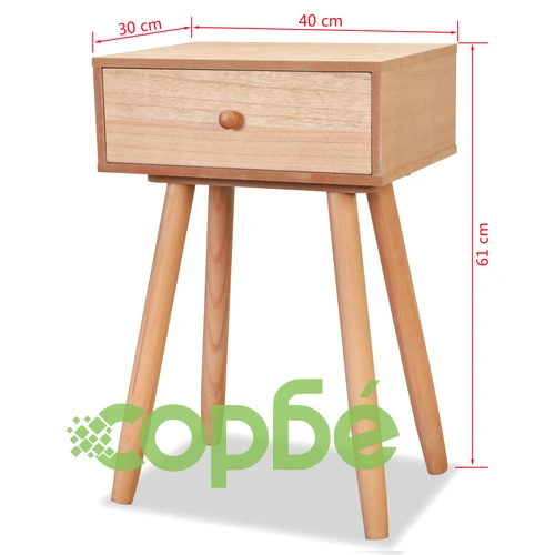 Нощни масички, 2 бр, иглолистен масив, 40x30x61 см, кафяви ➤ топ цена ➤ sorbe.bg