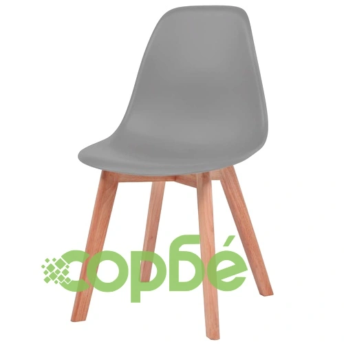Трапезни столове, 4 бр, сиви, пластмаса ➤ топ цена ➤ sorbe.bg