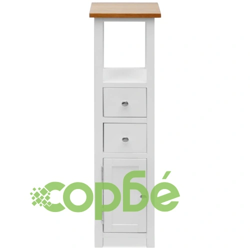 Висок шкаф с чекмеджета, 26x26x94 см, дъбов масив ➤ топ цена ➤ sorbe.bg