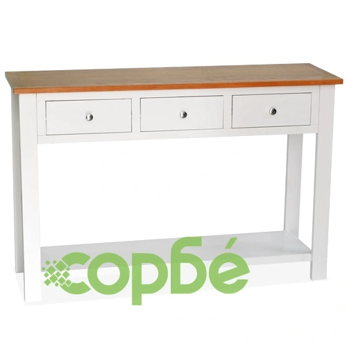 Конзолна маса, 118x35x77 см, дъбов масив ➤ топ цена ➤ sorbe.bg