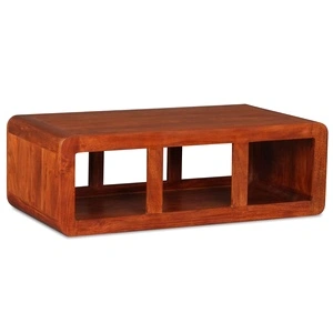 Холна маса масивно дърво с меден финиш 90x50x30 см