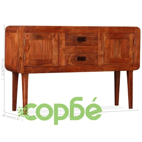 Бюфет масивно дърво с меден финиш 120x30x75 см ➤ топ цена ➤ sorbe.bg