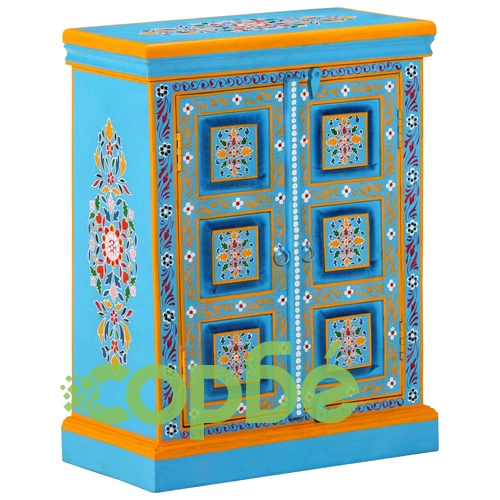 Бюфет, мангово дърво масив, тюркоаз, ръчно рисуван ➤ топ цена ➤ sorbe.bg