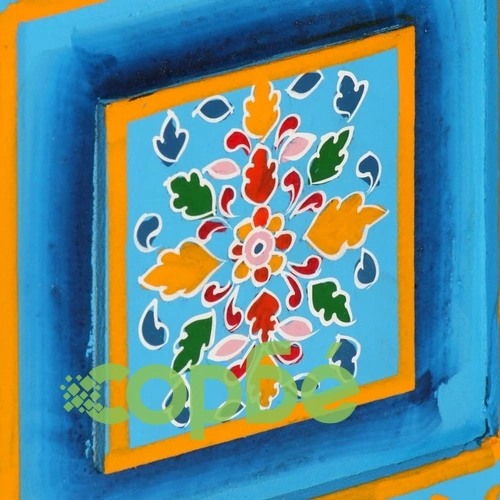 Бюфет, мангово дърво масив, тюркоаз, ръчно рисуван ➤ топ цена ➤ sorbe.bg