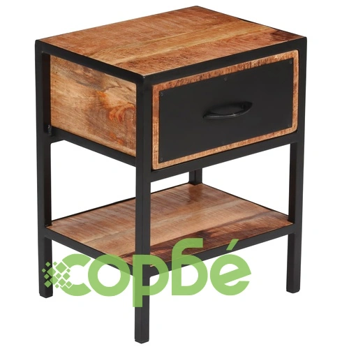 Нощно шкафче, мангово дърво масив, 40х30х50 см ➤ топ цена ➤ sorbe.bg