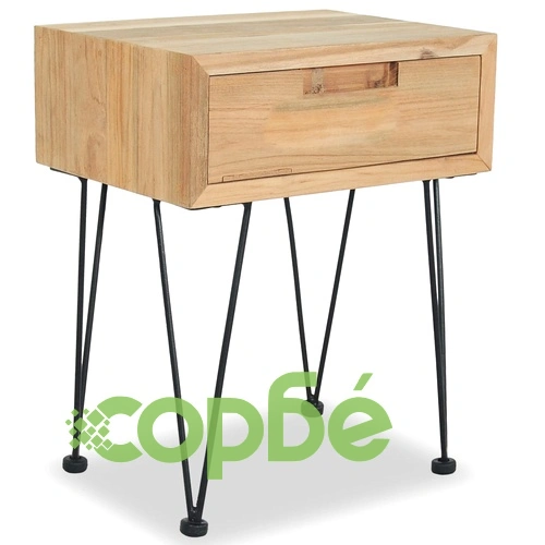 Нощно шкафче, 40х30х50 см, тиково дърво масив ➤ топ цена ➤ sorbe.bg