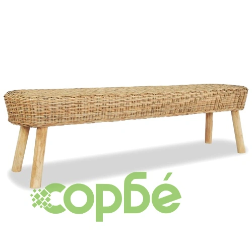 Пейка за антре,160x35x45 см, естествен ратан ➤ топ цена ➤ sorbe.bg