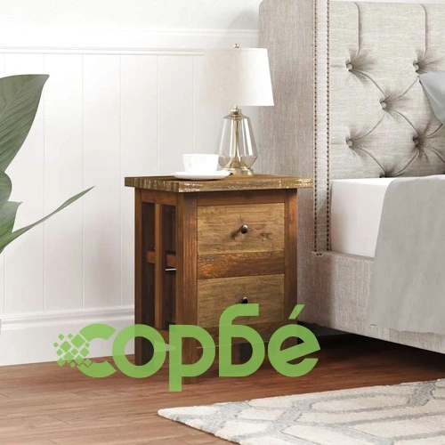 Нощно шкафче, махагоново дърво масив, 40x30x51 cм ➤ топ цена ➤ sorbe.bg