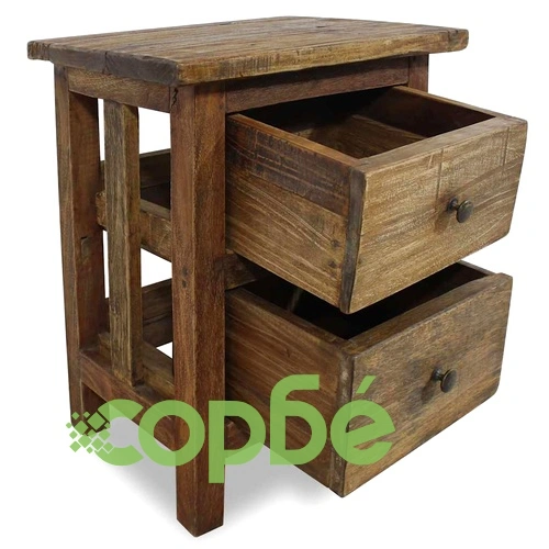 Нощно шкафче, махагоново дърво масив, 40x30x51 cм ➤ топ цена ➤ sorbe.bg