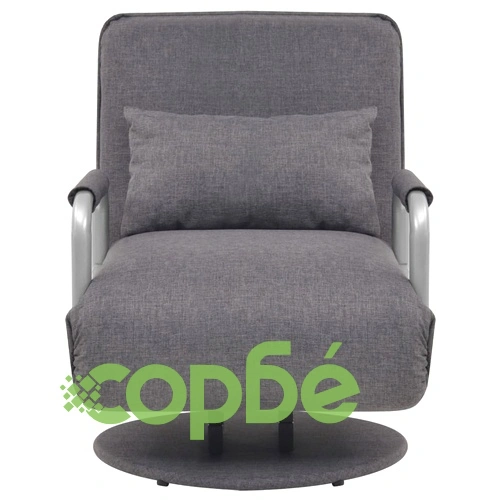Въртящ се разтегателен фотьойл, тъмносив, текстил ➤ топ цена ➤ sorbe.bg