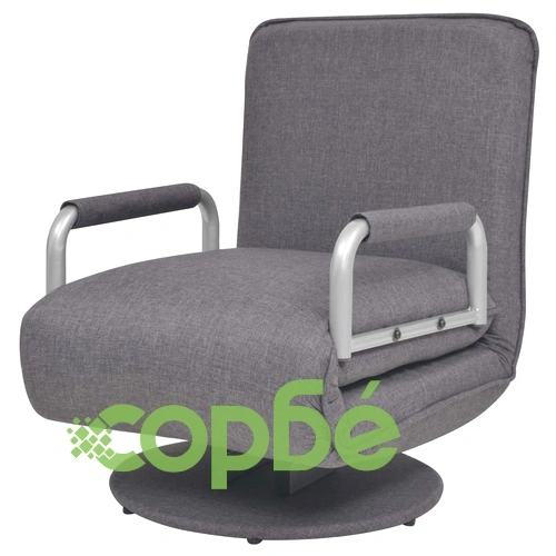 Въртящ се разтегателен фотьойл, тъмносив, текстил ➤ топ цена ➤ sorbe.bg