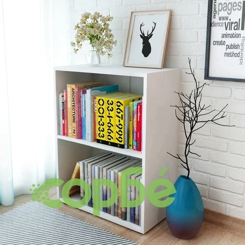 Етажерка за книги, инженерно дърво, 60x31x78 см, бяла ➤ топ цена ➤ sorbe.bg
