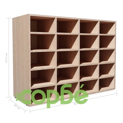 Стелаж за обувки, инженерна дървесина, 92x30x67,5 см, дъб ➤ топ цена ➤ sorbe.bg