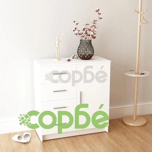 Бюфет от инженерно дърво, 79x35x88 см, бял ➤ топ цена ➤ sorbe.bg