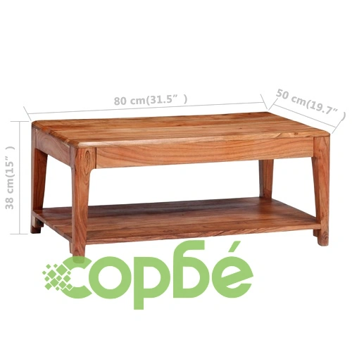 Маса за кафе, масивно дърво, 88x50x38 см ➤ топ цена ➤ sorbe.bg