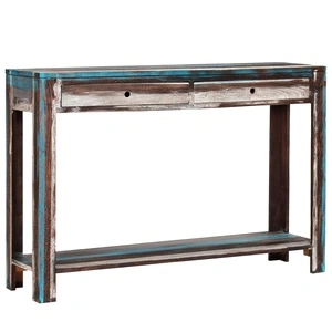 Конзолна маса, дървен масив, винтидж, 118x30x80 cм