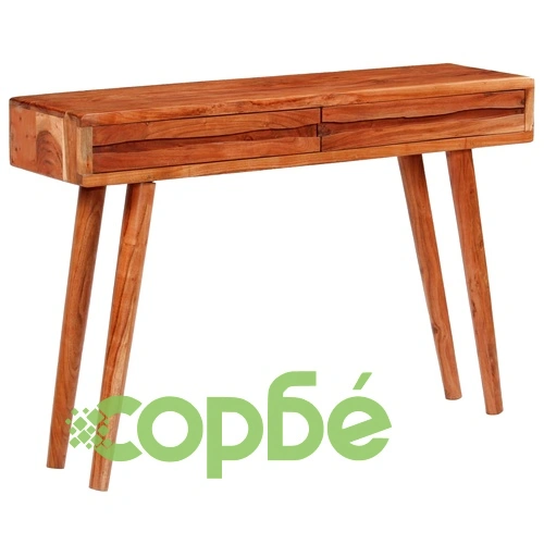 Конзолна маса с резбовани чекмеджета акация масив 118x30x80 cм ➤ топ цена ➤ sorbe.bg