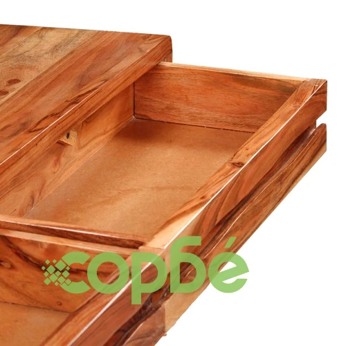 Конзолна маса с резбовани чекмеджета акация масив 118x30x80 cм ➤ топ цена ➤ sorbe.bg