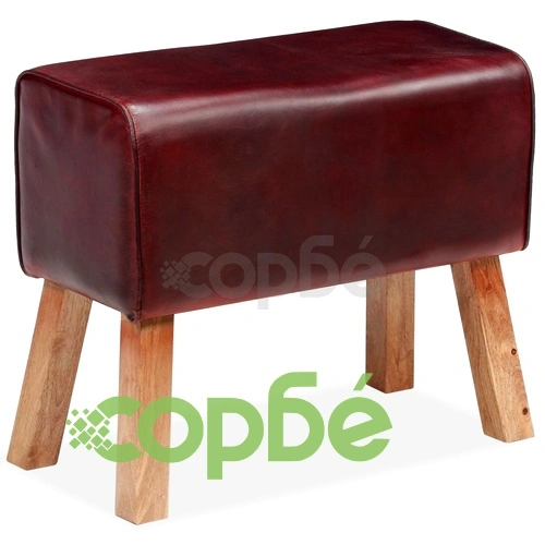 Пейка, естествена кожа, кафява, 60х30х50 см   ➤ топ цена ➤ sorbe.bg