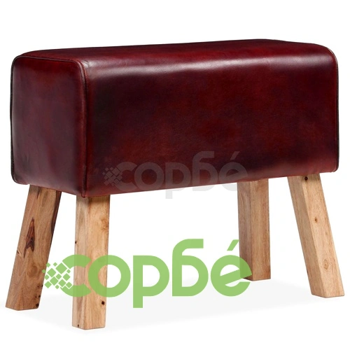 Пейка, естествена кожа, кафява, 60х30х50 см   ➤ топ цена ➤ sorbe.bg