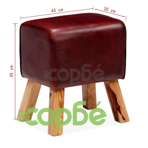 Пейка, естествена кожа, кафява, 40х30х45 см    ➤ топ цена ➤ sorbe.bg