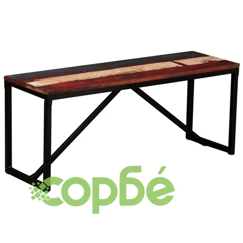 Пейка от регенерирано дърво масив, 110х35х45 см ➤ топ цена ➤ sorbe.bg