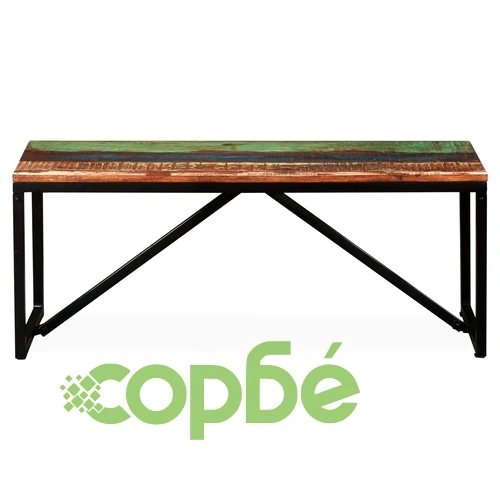 Пейка от регенерирано дърво масив, 110х35х45 см ➤ топ цена ➤ sorbe.bg