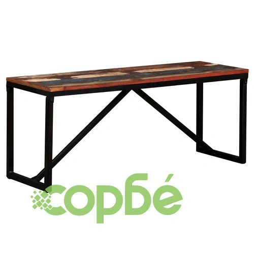 Пейка от регенерирано дърво масив, 110х35х45 см ➤ топ цена ➤ sorbe.bg