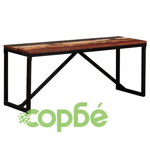 Пейка от регенерирано дърво масив, 110х35х45 см ➤ топ цена ➤ sorbe.bg