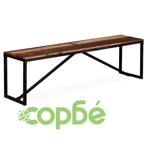 Пейка, регенерирана дървесина масив, 160х35х45 см ➤ топ цена ➤ sorbe.bg