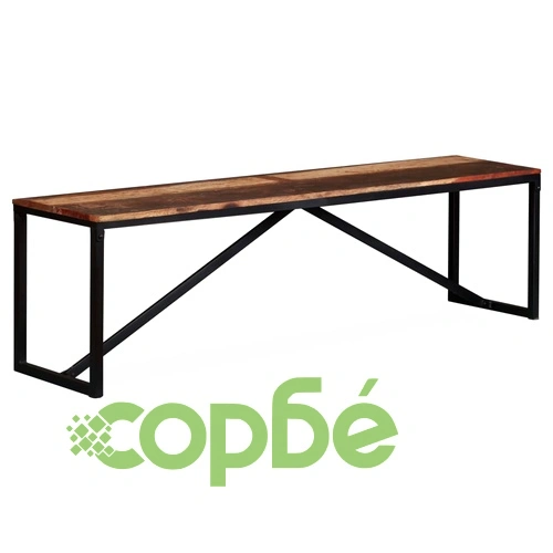 Пейка, регенерирана дървесина масив, 160х35х45 см ➤ топ цена ➤ sorbe.bg