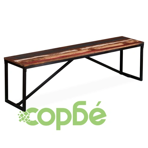 Пейка, регенерирана дървесина масив, 160х35х45 см ➤ топ цена ➤ sorbe.bg