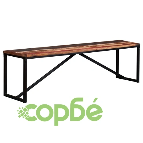 Пейка, регенерирана дървесина масив, 160х35х45 см ➤ топ цена ➤ sorbe.bg