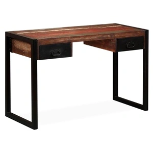 Бюро с 2 чекмеджета, регенерирано дърво масив, 120х50х76 см