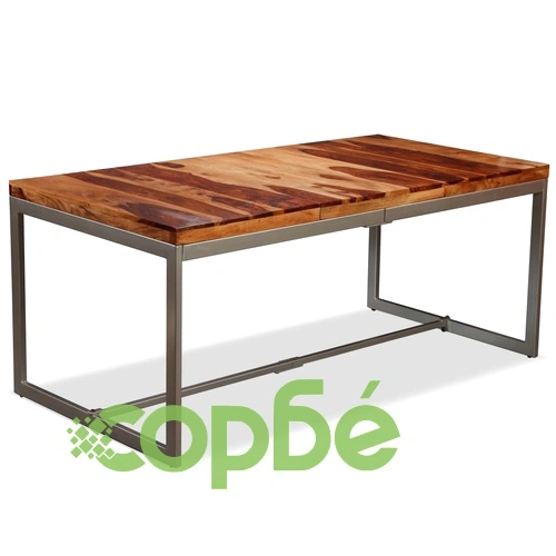 Трапезна маса, акация масив и стомана, 180 cм ➤ топ цена ➤ sorbe.bg